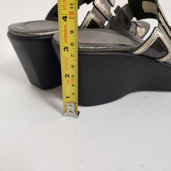 Naot Womens Metallic Wedge Sandals Size US 8.5 EU 39 Slip On Boho Festival Club - Picture 8 of 12